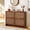BG#Walnut, variant on Wirrytor Walnut Curved Oval 4 Flip Drawer Shoe Cabinet, Farmhouse Stripe Pattern Shoe Storage Organizer, Adjustable Shelves Narrow Entryway Shoe Rack With Anti-Tipping Device For Hallway
