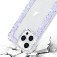thumbnail image 6 of for iPhone 14 Pro Max Bling Case with Strap, Luxury Glitter Rhinestone Diamond Crystal Sparkle Rose Flower Floral Bracelets Soft Bumper Protective Case Cover for Women Girls Purple, 6 of 14