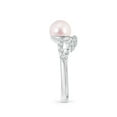 thumbnail image 3 of Angara Japanese Akoya Cultured Pearl Solitaire Ring with Diamonds in 14K White Gold for Women | June Birthstone Jewelry for Her, 3 of 8