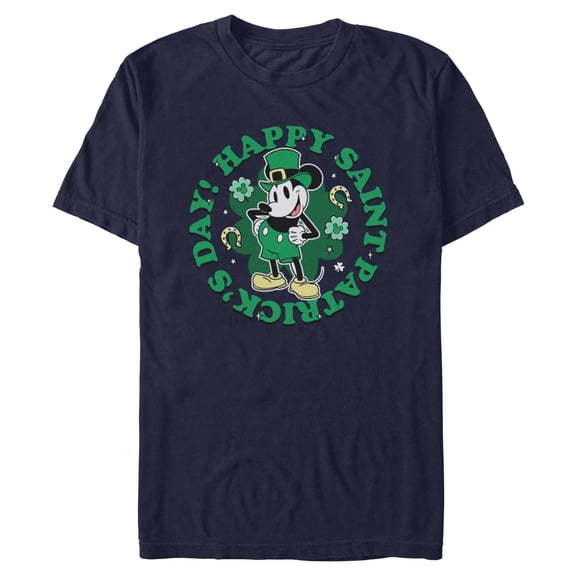 Mens Mickey & Friends Happy Shamrock Day T Shirt