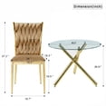 thumbnail image 2 of Sumdeal 5-Piece Modern Dining and Chair Set: A space-saving dining and chair set featuring a glass dining table and four velvet chairs, suitable for living rooms/dining rooms., 2 of 9
