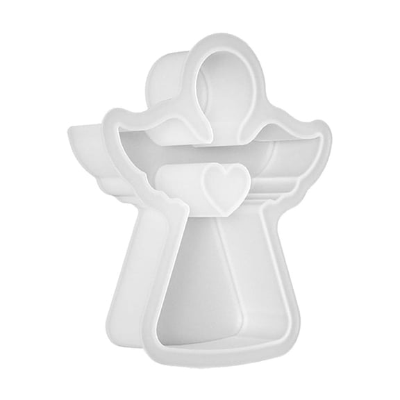 Lssam Silicone Mold Set Hollow Heart Angel Shape Candle Wax Molding Kit for Aromatherapy Candles Plaster of Paris Soap DIY Crafts 1 Pack