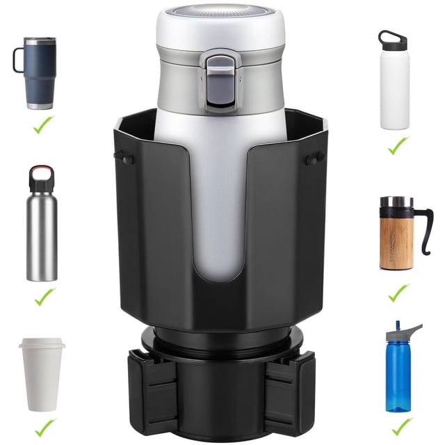 Support de Gobelet, Adaptateur de Support de Gobelet de Voiture Extensible avec Base Réglable 2.5-3.8 Pouces, Support de Bouteille de Voiture Antichoc, Compatible avec Yeti, Nalgene, Hydro Flask 20-40oz Gobelet, Tasses & Bouteilles