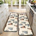 thumbnail image 4 of Cat and Sweater Beige Pattern Anti Fatigue Kitchen Rugs Set Of 2, Non Slip Washable Decorative Floor Mats for Sink Laundry and Home Use, 17"x47", 4 of 5
