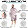 thumbnail image 5 of Red Football Event Elements Pattern Wearable Oversized Blanket,Wearable Blanket Hoodie for Adults,Cozy Hooded Blankets with Super Pockets,Super Warm Fuzzy Pullover for Women & Men, 5 of 6