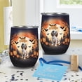 thumbnail image 4 of Mummy English Springer Spaniel Happy Halloween with Pumpkins Bats Spooky Fun 12oz Stainless Steel Wine Tumbler Insulated Cup with Lid Springers Dog Lover Gifts - 00019, 4 of 5