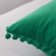 thumbnail image 2 of 2er Set Samt Kissen mit Pompoms Einfarbig Kissenbezüge Dekorative Kissenhülle Kopfkissen Sitzkissen Dekokissen Couchkisen für Sofa Schlafzimmer Büro 45X45cm, 2 of 6