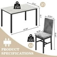 thumbnail image 2 of Furlinkhm Dining Table Set for 4 , Modern 5 Piece Dining Table Set Faux Marble Kitchen Table & 4 Velvet Upholstered Chairs, Dining Room Set for Small Space, Beige & Grey, 2 of 9