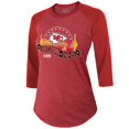 thumbnail image 2 of Women's Majestic Threads Red Kansas City Chiefs Super Bowl LVII Desert Tri-Blend Raglan 3/4 Sleeve T-Shirt, 2 of 3