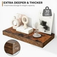thumbnail image 4 of 16 Inch Floating Shelves - Deep Rustic Wooden Wall Shelves - Extra Deeper & Thicker Wall Mounted Storage Shelf for Bedroom, Kitchen, Farmhouse - 2 Pack, Rustic Brown, 4 of 14