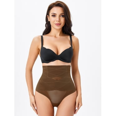 Kumayes High Waist Thong Shapewear - Kumayes Women's Tummy Control Shaping Underwear for Body Slimming and Waist Training