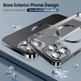 thumbnail image 4 of Funda magnética de lujo para carga inalámbrica Magsafe para iPhone 14, 13, 12, 11 Pro Max Plus, Protector de lente, cubierta suave de chapado transparente, 4 of 4
