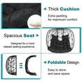 thumbnail image 4 of Bifanuo Double Wicker Swing Egg Chair Hammock Foldable Hanging Loveseat with Stand, UV Resistant Removable Cushions, 600LBS Capacity for Bedroom, Balcony, 4 of 7