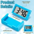 thumbnail image 3 of 3 Pcs Mini Digital Clock Small Digital Clock Stick on Battery Operated Self Adhesive Bracket for Car Dashboard Fridge (Blue), 3 of 6