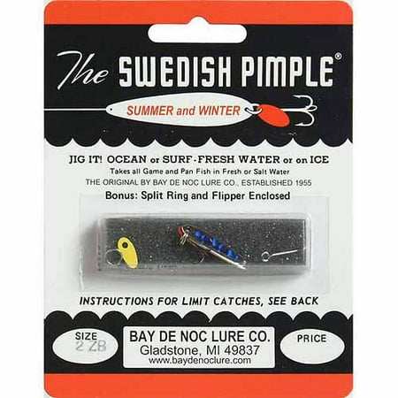 Bay de Noc Swedish Pimple Jigging Spoon 1/10oz Prism Blue