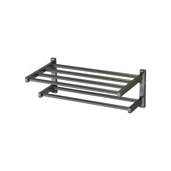 Leodye 1PCS Space Aluminum Bathroom Towel Rack Wall Mounted No Punching Shelves Household Towel Holder for Bathroom -15.75x6.89x8.66in