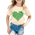 thumbnail image 4 of ChaoLingNeng Girls St Patricks Day Shirt Shamrock Four Leaf Cute Graphic Print Green Child Irish Tees Crew Neck Back To School Shirt Cotton Toddler St. Patrick‘s Day T-Shirt, 4 of 4