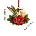 thumbnail image 2 of Christmas Bird Acrylic Ornament 3.9 Inch Poinsettia Candle Hanging Tree Decor Design C, 2 of 8