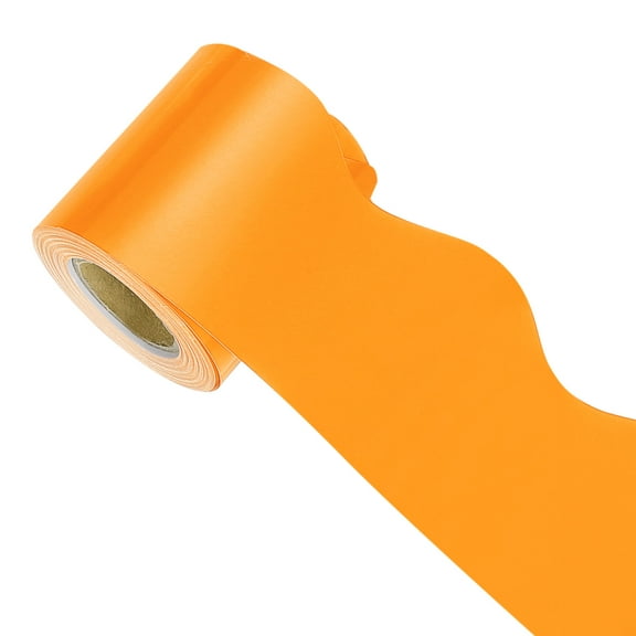 Uxcell Bulletin Board Border, 32.8Ft x 2.24Inch Classroom Border Trim, Light Orange