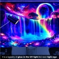 thumbnail image 6 of Y YUNHSOM UV Reactive Waterfall Tapestry Blacklight Glow Wall Hanging for Bedroom Aesthetic Decor(70" x 122"), 6 of 8