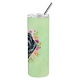 thumbnail image 4 of Carolines Treasures CK4336TBL20 Russian Black Terrier Green Flowers Stainless Steel 20 oz Skinny Tumbler 20 oz, 4 of 4