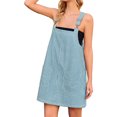 thumbnail image 4 of Women Summer Striped Casual Denim Dress Sleeveless Denim Dress with Pockets, 4 of 7