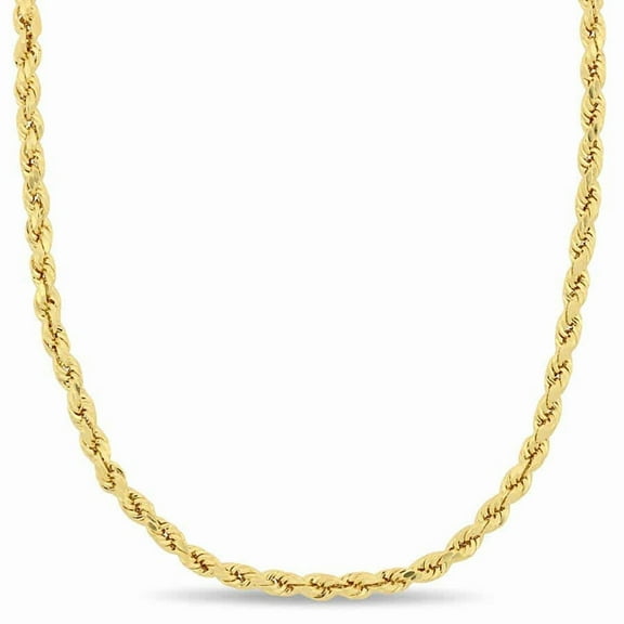 AMOUR 22 Inch Rope Chain Necklace In 14K Yellow Gold (3 Mm)