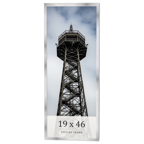 19x46 Frame Silver Real Wood Picture Frame Width 0.75 inches | Interior Frame Depth 0.5 inches |