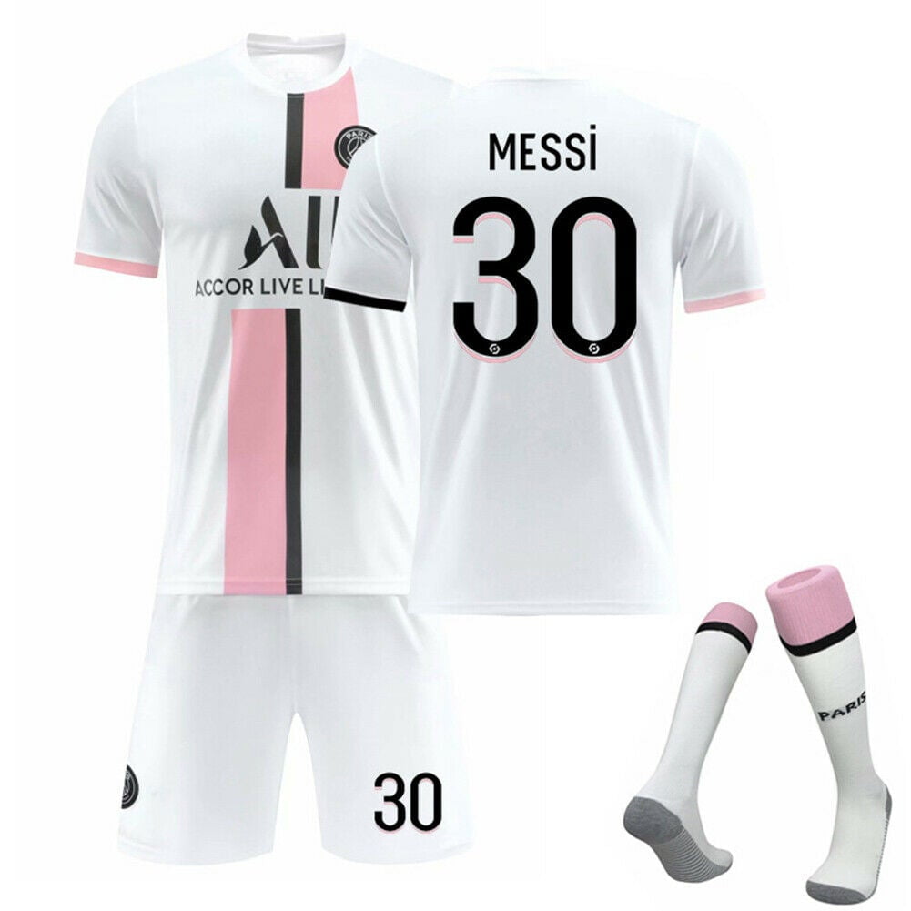 Da Games Youth Sportswear Paris Leo Messi 30 Kids Navy Soccer Long Sleeve Jersey/Shorts Football Socks Set Navy, 10-11 Years 