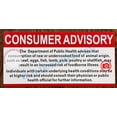 thumbnail image 3 of Consumer Advisory Consuming Raw Or Undercooked Safety Sign (White, Aluminium, 6x12) (ref-2201), 3 of 5