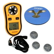 HQRP Handheld Weather Station Digital Pocket Anemometer Beaufort Wind Scale Thermometer & Wind Speed Meter w/ 3 Pcs CR2032 Battery + HQRP Coaster