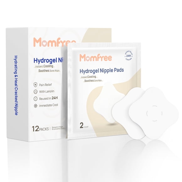 Almohadillas de gel calmantes de hidrogel para amamantar sin mamá, 12 paquetes