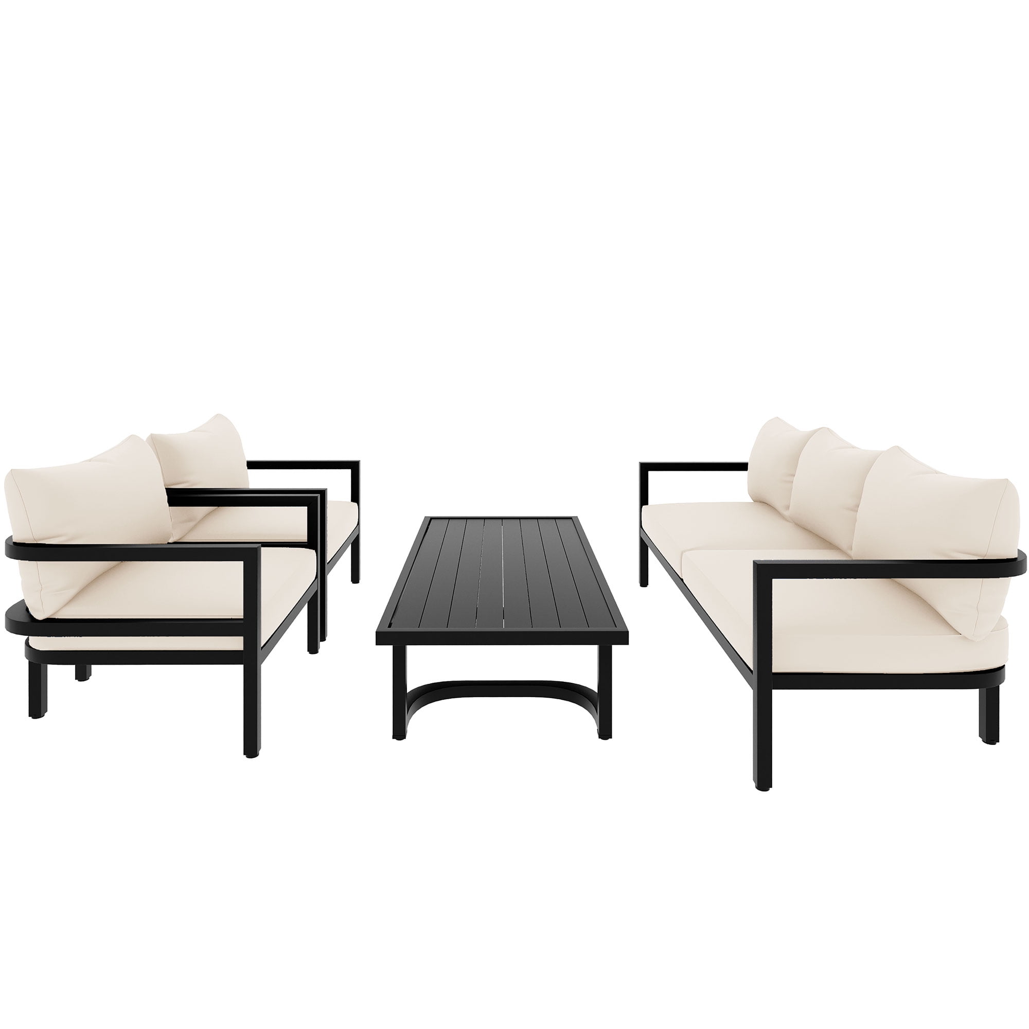 Euroco Multi-person Outdoor Steel Sofa Set, Waterproof, Anti-rust and Anti-uv, Suitable for Gardens and Lawns