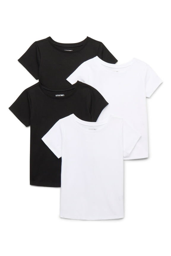 Toddler Girl Core Short Sleeve Tees Multipack, 4-Pack, Sizes 18M-5T