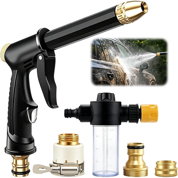 Jet Nozzle Power Washer for Garden Hose, Upgrade Pressure Washer Wand, Adjustable High Pressure Water Nozzle for Car Washing Patio Garden Outdoor Cleaning