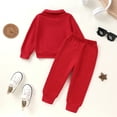 thumbnail image 6 of Younger Tree Baby Girl Boy Sweatshirt Sweatpants Set Fall Winter Long Sleeve Solid Color Sweatsuit Clothes Outfits for 3-4T, 6 of 9