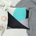 thumbnail image 2 of Leisuo Teal Pillow Cover Geometry White Stripes Square Throw Pillow Cover for Kids Bedroom Decor Modern Chic Decorative Reversible Print Cushion Cover 18\x18\, 2 of 5