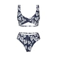 thumbnail image 4 of Daiia White Leaves Women's Bikini Set Two Piece Swimsuit High Waisted Bikini Adjustable Straps Bikini Perfect for Beach, Pool, and Summer Vacation-Small, 4 of 9