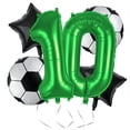 thumbnail image 2 of Yanonmyfd Soccer Balloons 10th Birthday Decorations for Boy - Soccer Birthday Party Balloons World Cup Sports Theme Party Decorations Decor Supplies - 32inch Foil Mylar Green 10 Balloon,Green 7, 2 of 11