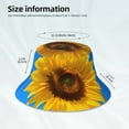 thumbnail image 4 of Daiia Blue Sky Sunflower Pattern Bucket Hat - Trendy Cotton Sun Hat for Beach, Golf, Fishing - Fun Outdoor Vacation Boonie for Men and Women, 4 of 9