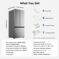 thumbnail image 5 of Simzlife 17.5 Cu. ft. French Door Refrigerator, Counter-Depth Refrigerator with Bottom Freezer, Stainless Steel, 5 of 11