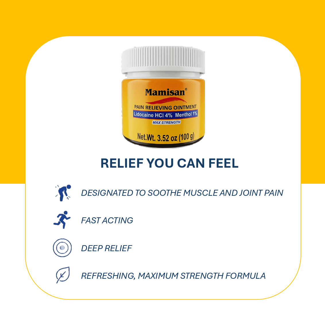 Mamisan Lidocaine Pain Relief Ointment, 3.52 oz, 100g