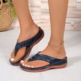 thumbnail image 2 of DAFEI Women's Flip Flops Stylish Woven Decorative Cork Sole Flat Sandals, 2 of 8
