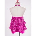 thumbnail image 3 of vastwit Kids Girls Sequins Jazz Latin Leotard Halter Tassel Dance Dress Modern Ballet Dancewear Rose 10, 3 of 7