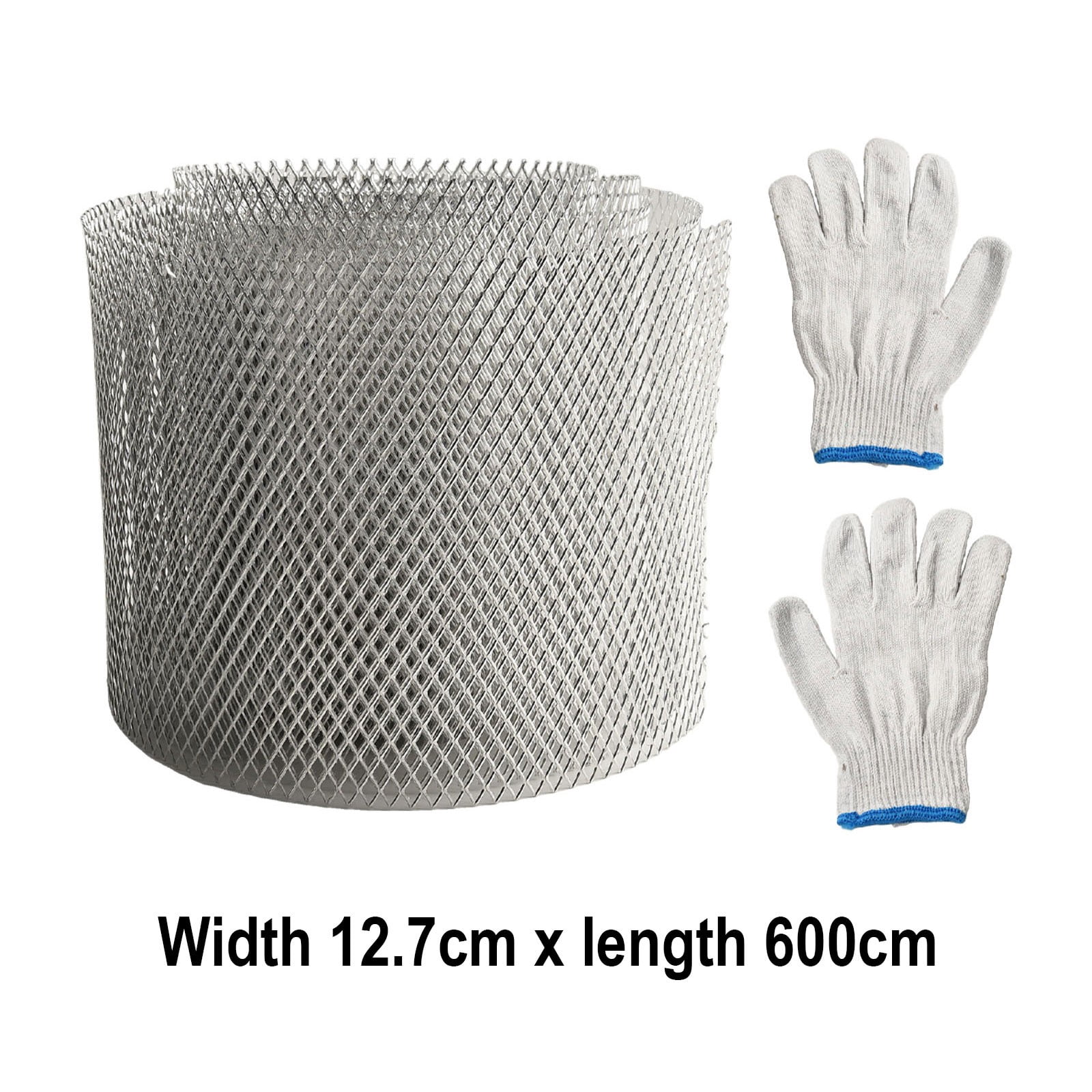Aluminum Gutter Guard 6M Roll – Rust-Resistant Leaf Protection Net, Anti-Clog Gutter Cover Filter Mesh – 15cm X 6m, Silver – For Home & Garden Drainage, With Gloves