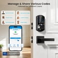 thumbnail image 6 of Veise Fingerprint Smart Locks for Front Door with 2 Lever Handle Set, App Control, Keyless Entry, Electronic Digital Keypad Deadbolt, Auto Lock, Waterproof, Easy to Install, Matte Black, 6 of 10