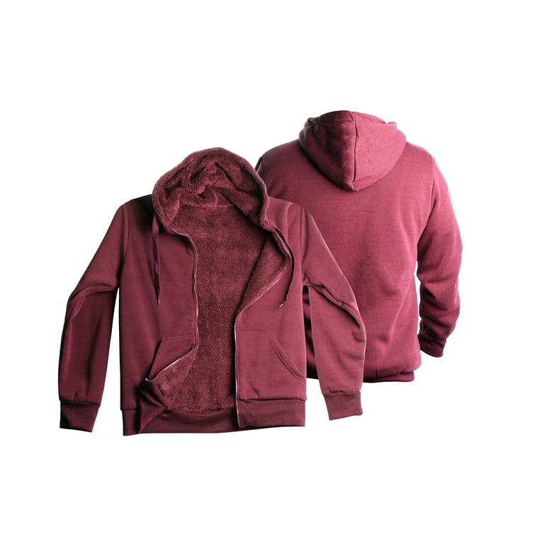 Men s Extra Thick Sherpa Lined Fleece Hoodie Big Tall Sizes Available Walmart