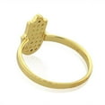 thumbnail image 2 of 925 Sterling Silver Yellow Gold-Tone White CZ Hamsa Hand Good Luck Ring Band - Size 5, 2 of 2