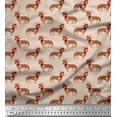 thumbnail image 1 of Soimoi Cotton Voile Fabric Hat & Dachshund Dog Decor Fabric Printed Yard 42 Inch Wide, 1 of 1