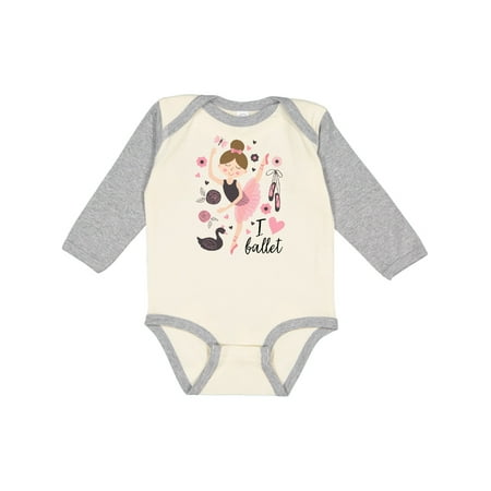 

Inktastic Ballerina I Love Ballet Dance Gifts Gift Baby Girl Long Sleeve Bodysuit